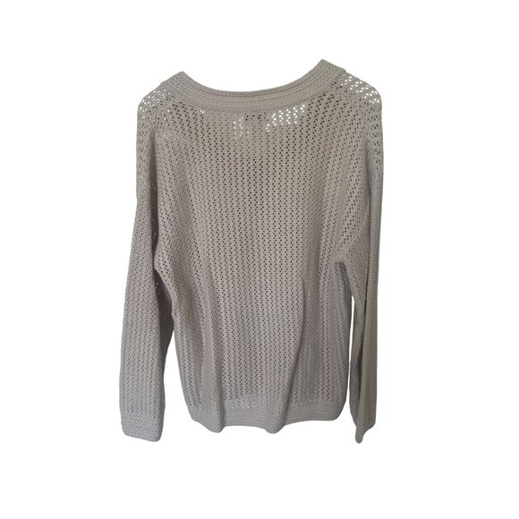 Z Supply Kiami Natural Color Crochet V-Neck Sweater - Picture 4 of 6